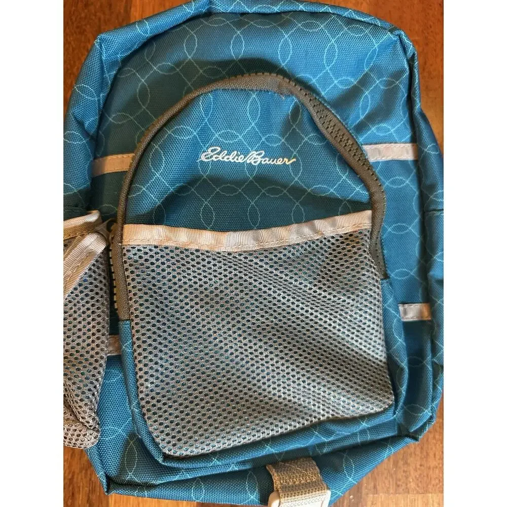 Eddie Bauer Mini Small Blue Stowaway Backpack 12x 8 harness tether toddler leash